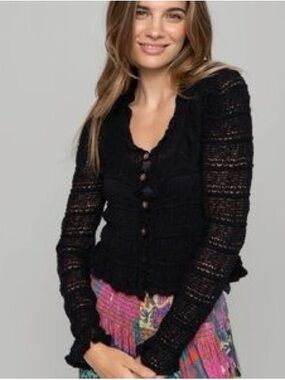 NATURAL LIFE Juliet Ruffle Knit Cardigan